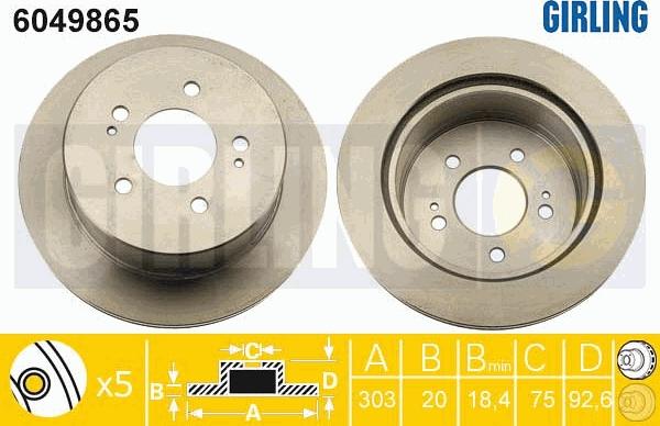 Girling 6049865 - Гальмівний диск autocars.com.ua