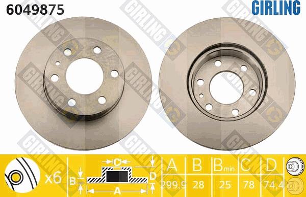 Girling 6049875 - Гальмівний диск autocars.com.ua