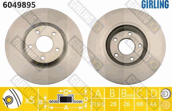 Girling 6049895 - Гальмівний диск autocars.com.ua