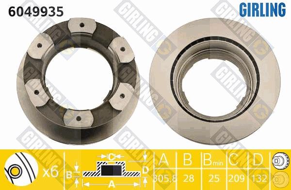 Girling 6049935 - Гальмівний диск autocars.com.ua