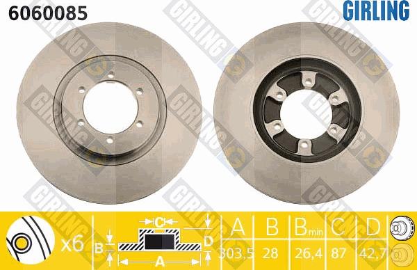 Girling 6060085 - Тормозной диск autodnr.net