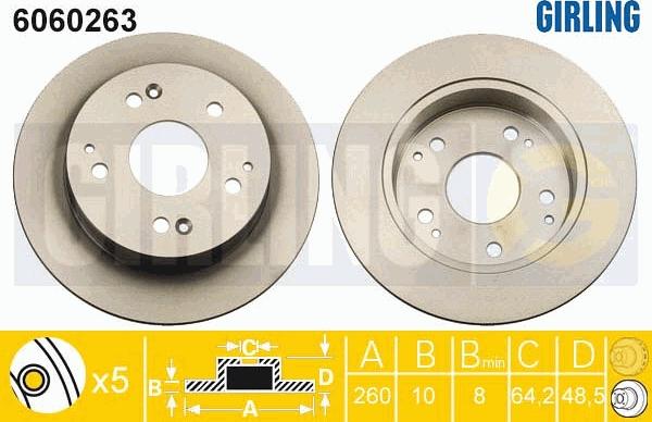 Girling 6060263 - Гальмівний диск autocars.com.ua