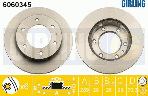 Girling 6060345 - Гальмівний диск autocars.com.ua