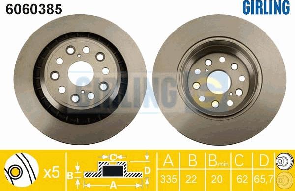 Girling 6060385 - Гальмівний диск autocars.com.ua