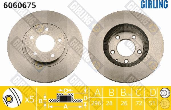 Girling 6060675 - Гальмівний диск autocars.com.ua