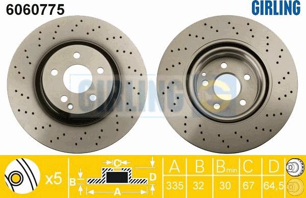 Girling 6060775 - Тормозной диск avtokuzovplus.com.ua