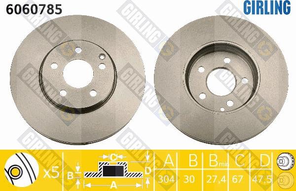 Girling 6060785 - Гальмівний диск autocars.com.ua