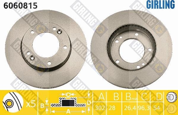 Girling 6060815 - Гальмівний диск autocars.com.ua