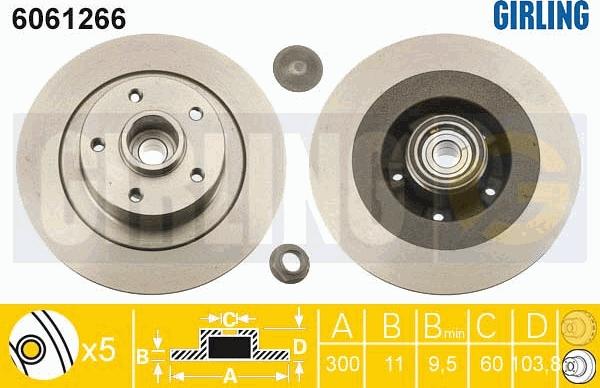 Girling 6061266 - Тормозной диск autodnr.net