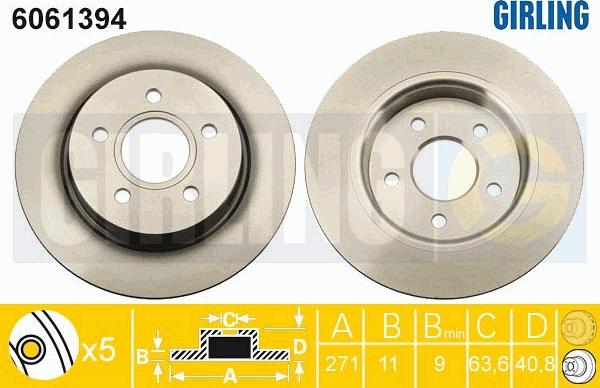 Girling 6061394 - Тормозной диск avtokuzovplus.com.ua