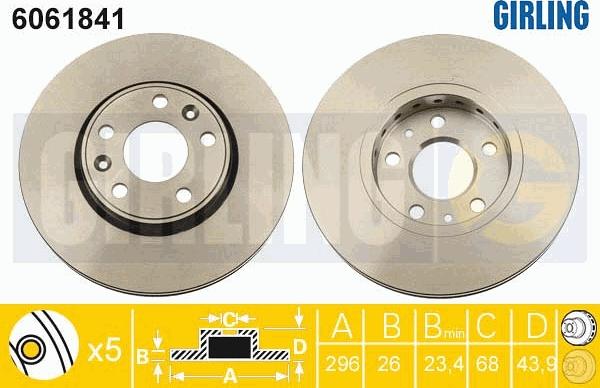 Girling 6061841 - Гальмівний диск autocars.com.ua