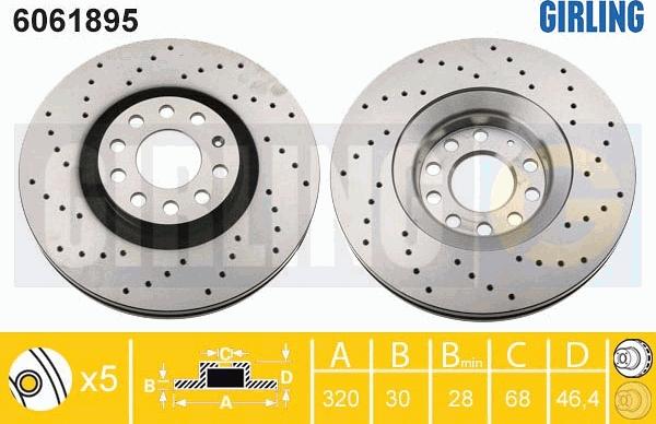 Girling 6061895 - Тормозной диск avtokuzovplus.com.ua