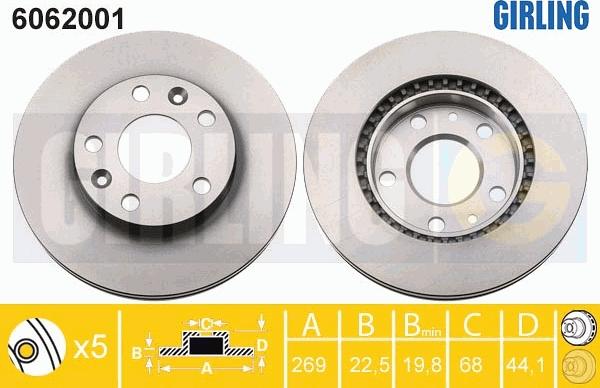 Girling 6062001 - Гальмівний диск autocars.com.ua