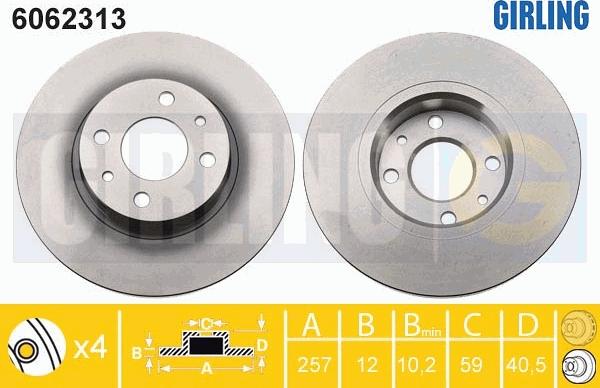 Girling 6062313 - Гальмівний диск autocars.com.ua