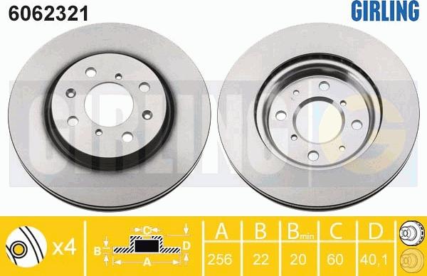 Girling 6062321 - Тормозной диск avtokuzovplus.com.ua