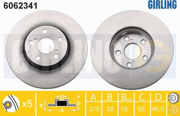 Girling 6062341 - Гальмівний диск autocars.com.ua