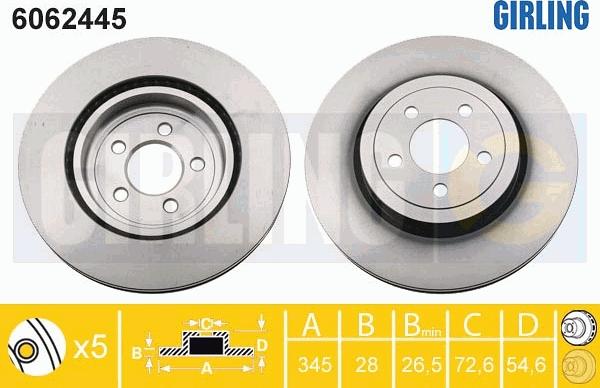 Girling 6062445 - Гальмівний диск autocars.com.ua