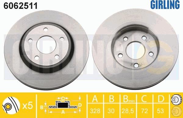 Girling 6062511 - Гальмівний диск autocars.com.ua