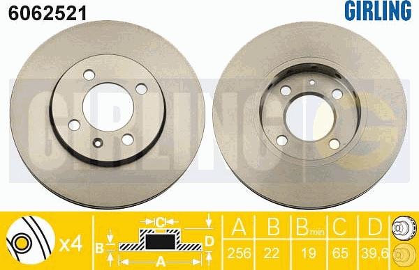 Girling 6062521 - Гальмівний диск autocars.com.ua