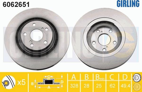 Girling 6062651 - Гальмівний диск autocars.com.ua