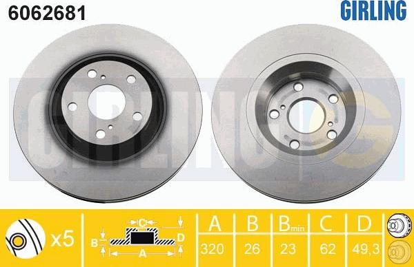 Girling 6062681 - Тормозной диск avtokuzovplus.com.ua