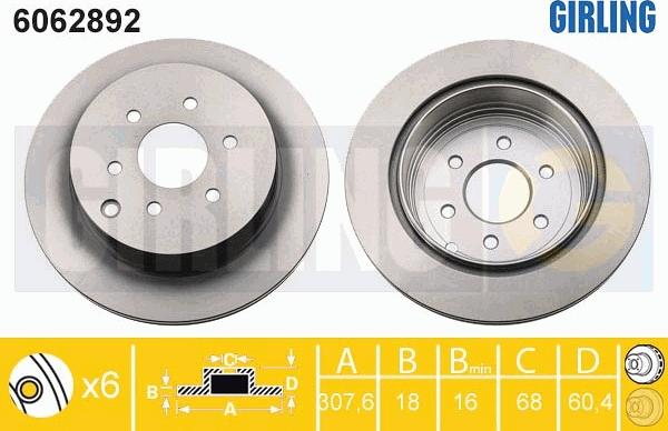 Girling 6062892 - Тормозной диск avtokuzovplus.com.ua