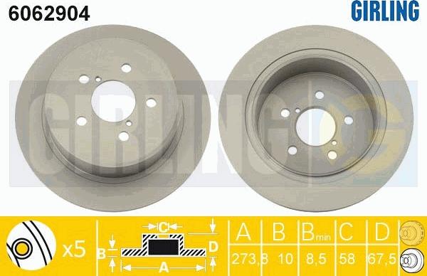 Girling 6062904 - Тормозной диск autodnr.net