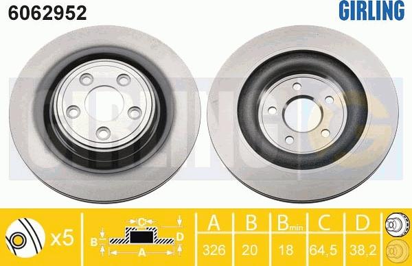 Girling 6062952 - Гальмівний диск autocars.com.ua