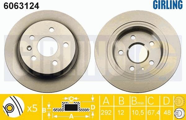 Girling 6063124 - Гальмівний диск autocars.com.ua