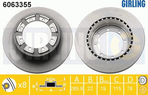 Girling 6063355 - Гальмівний диск autocars.com.ua