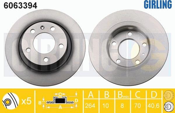 Girling 6063394 - Гальмівний диск autocars.com.ua