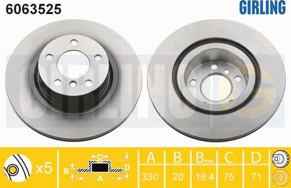 Girling 6063525 - Гальмівний диск autocars.com.ua