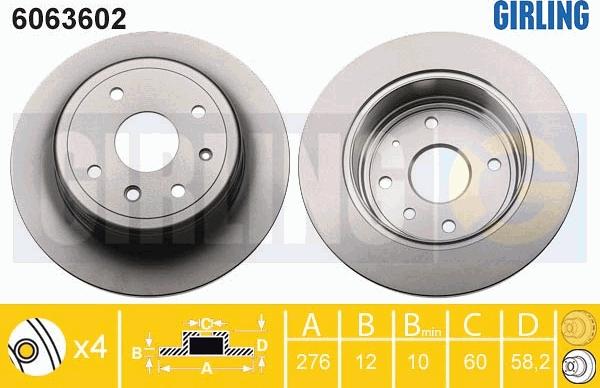 Girling 6063602 - Тормозной диск avtokuzovplus.com.ua