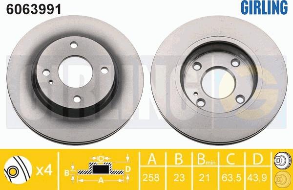 Girling 6063991 - Тормозной диск avtokuzovplus.com.ua