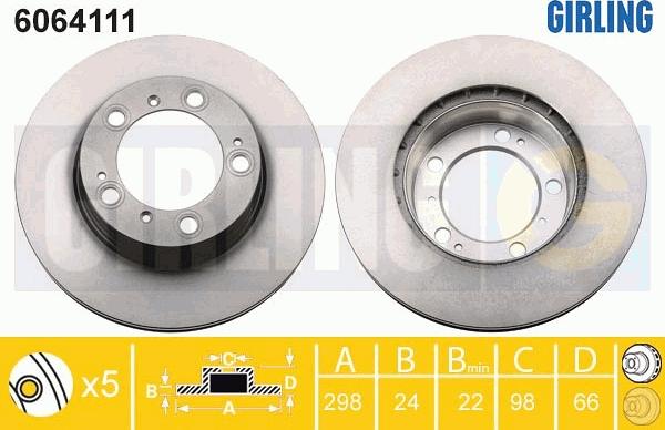 Girling 6064111 - Гальмівний диск autocars.com.ua