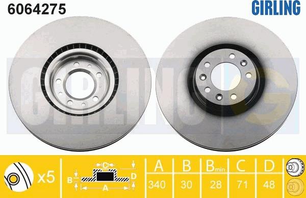 Girling 6064275 - Тормозной диск autodnr.net