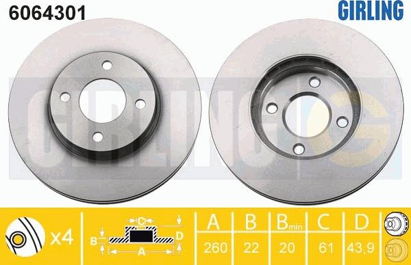 Girling 6064301 - Тормозной диск autodnr.net