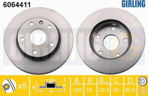 Girling 6064411 - Гальмівний диск autocars.com.ua