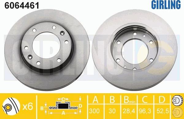 Girling 6064461 - Гальмівний диск autocars.com.ua