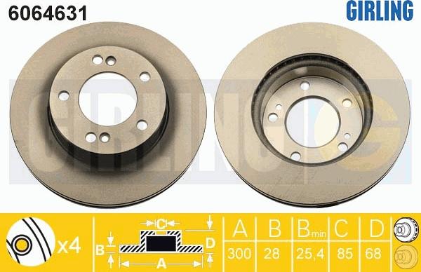 Girling 6064631 - Тормозной диск avtokuzovplus.com.ua