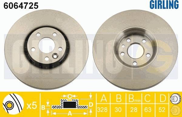 Girling 6064725 - Гальмівний диск autocars.com.ua