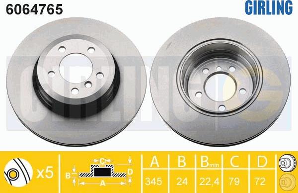 Girling 6064765 - Гальмівний диск autocars.com.ua