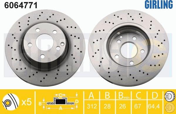 Girling 6064771 - Гальмівний диск autocars.com.ua