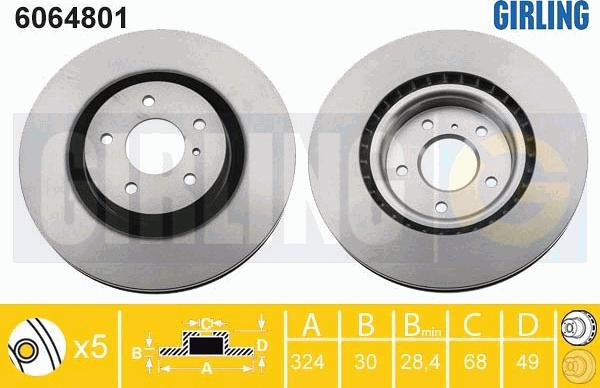 Girling 6064801 - Тормозной диск autodnr.net