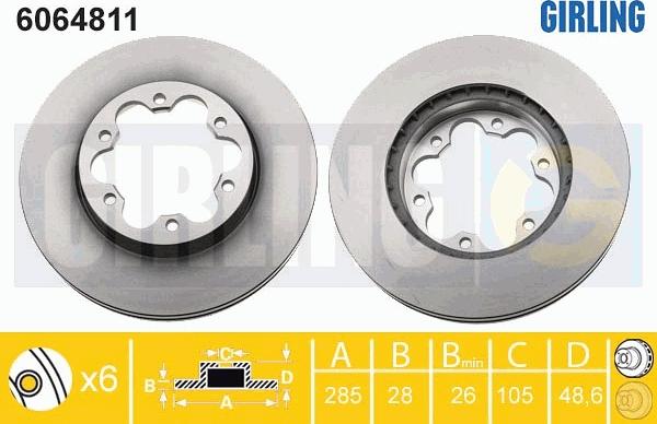 Girling 6064811 - Гальмівний диск autocars.com.ua