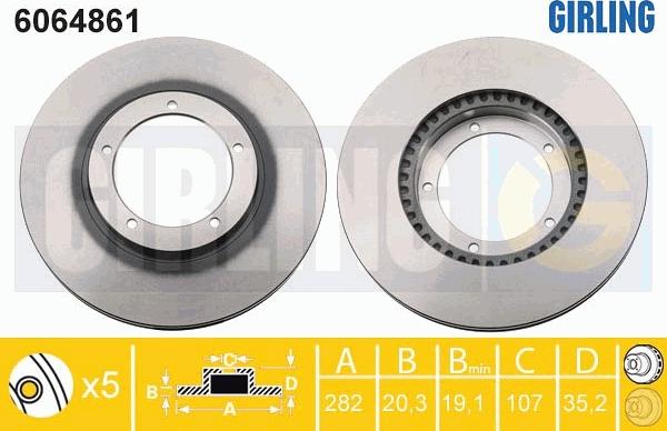 Girling 6064861 - Гальмівний диск autocars.com.ua