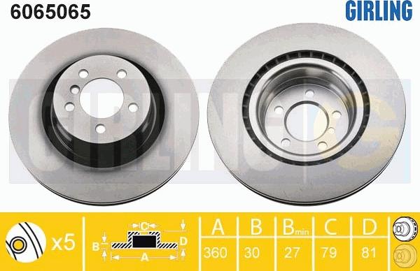 Girling 6065065 - Тормозной диск avtokuzovplus.com.ua