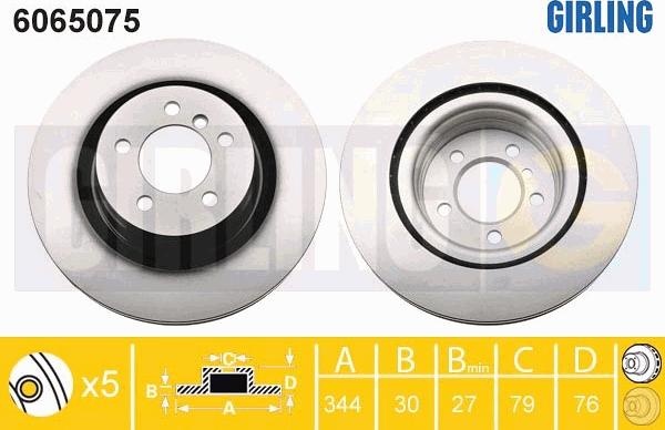 Girling 6065075 - Гальмівний диск autocars.com.ua