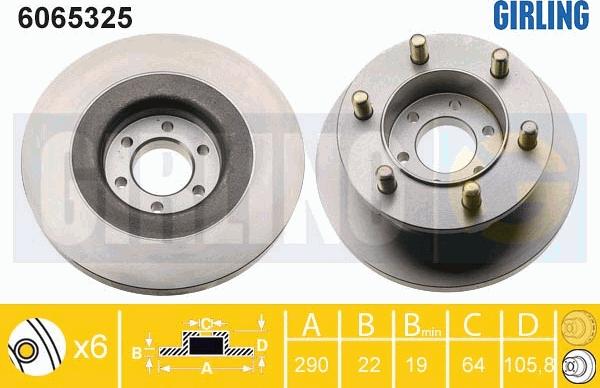 Girling 6065325 - Гальмівний диск autocars.com.ua