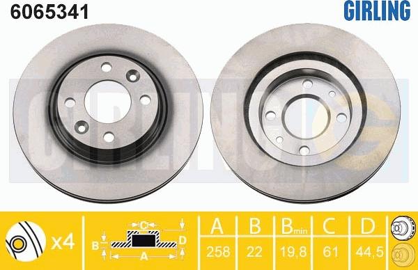 Girling 6065341 - Гальмівний диск autocars.com.ua